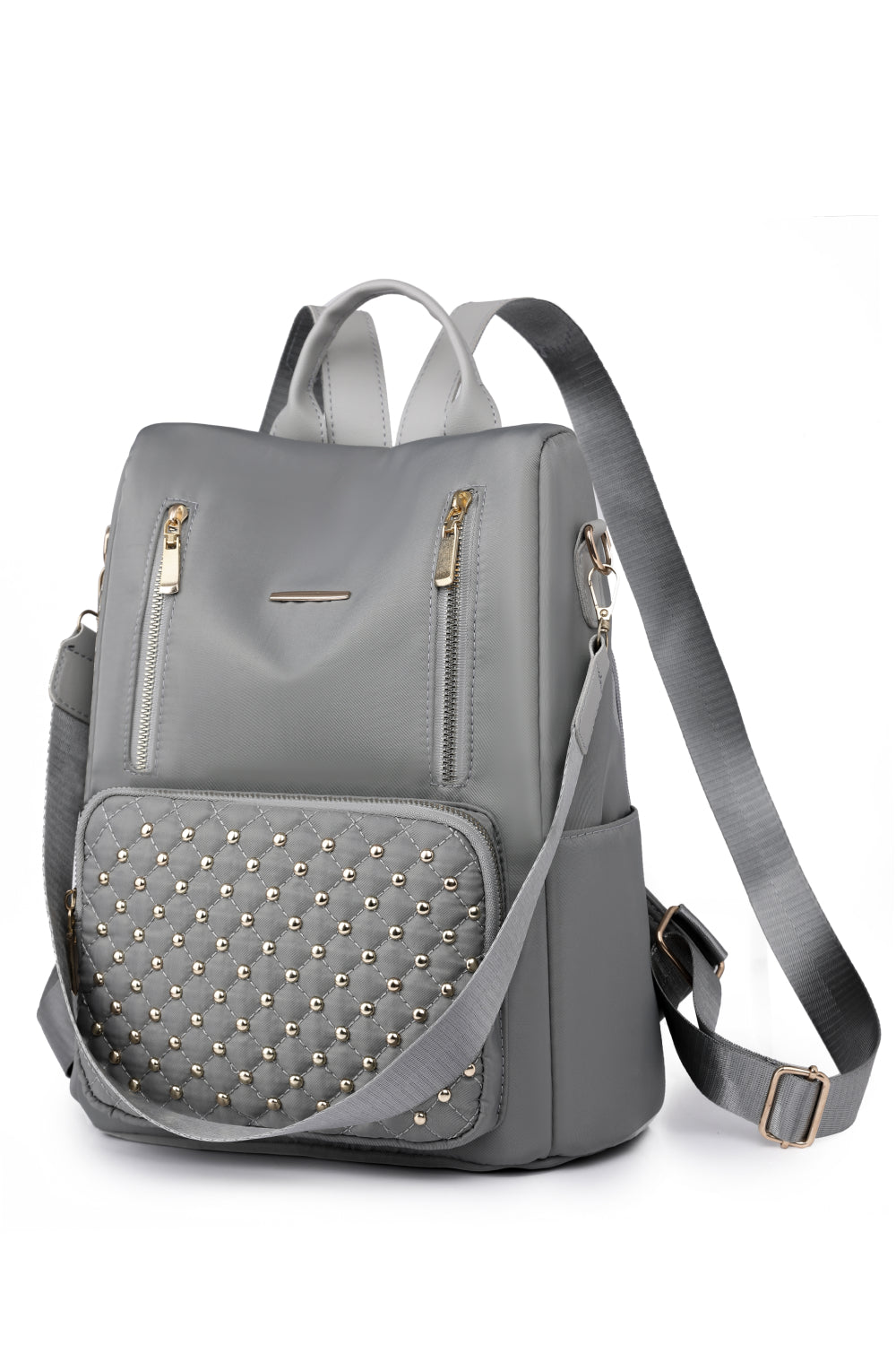 Charlie Gold Zipper Pocket Beaded Backpack