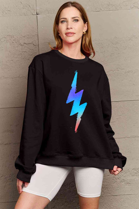 Simply Love Full Size Graphic Round Neck Sweatshirt