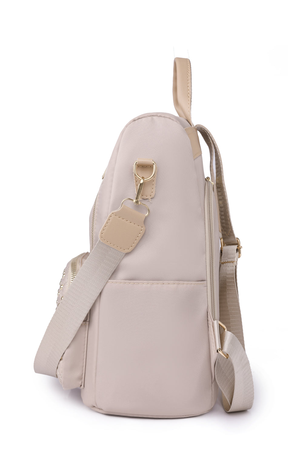 Charlie Gold Zipper Pocket Beaded Backpack