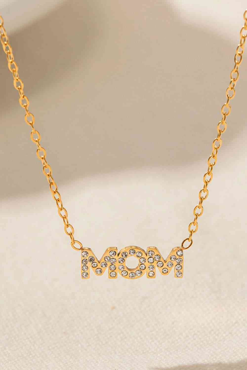 MOM Pendant 18K Gold-Plated Necklace