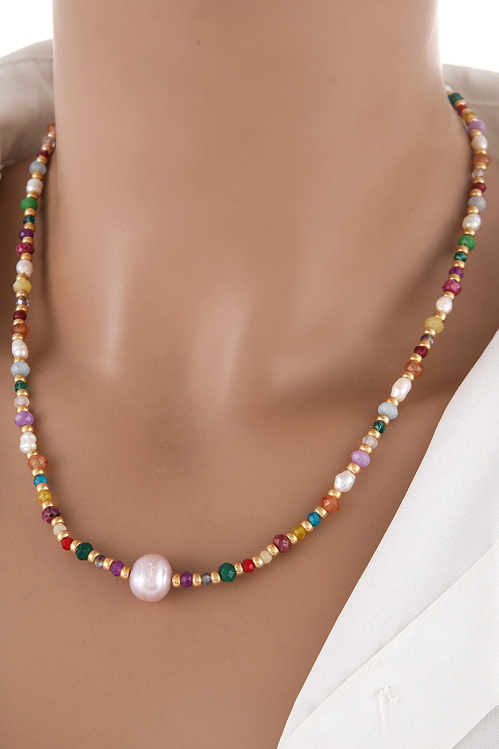 Ann Multicolored Bead Necklace